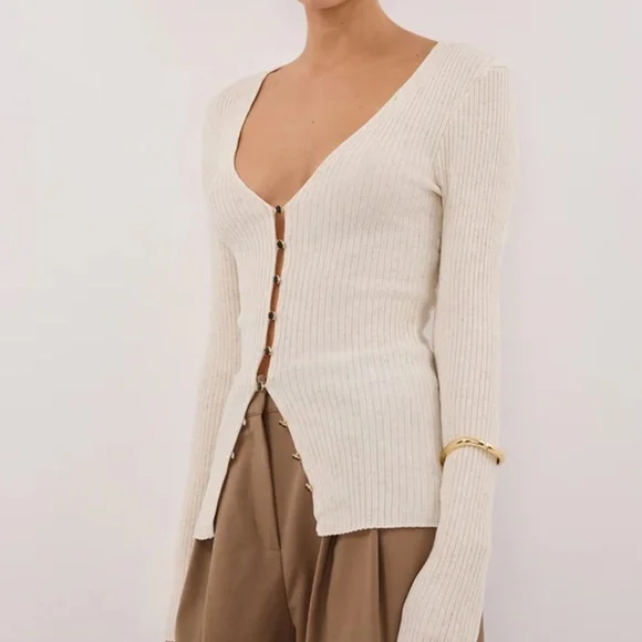 DISSH - BLAIR NATURAL LONG SLEEVE KNIT TOP - S - Picture 2 of 6